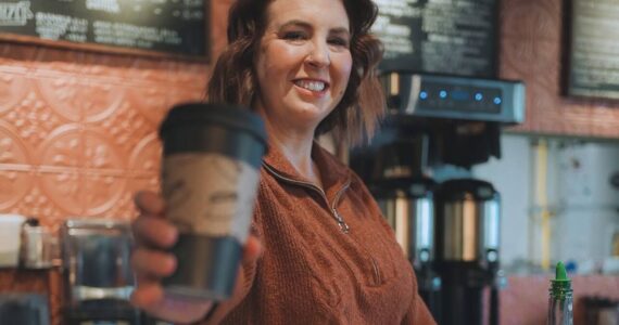 Amy Skogen, owner of Amy’s Cookies, is the new owner of PNW Coffee on the northeast corner of the Sound Transit parking garage. Photo courtesy of Rachelle Lynn