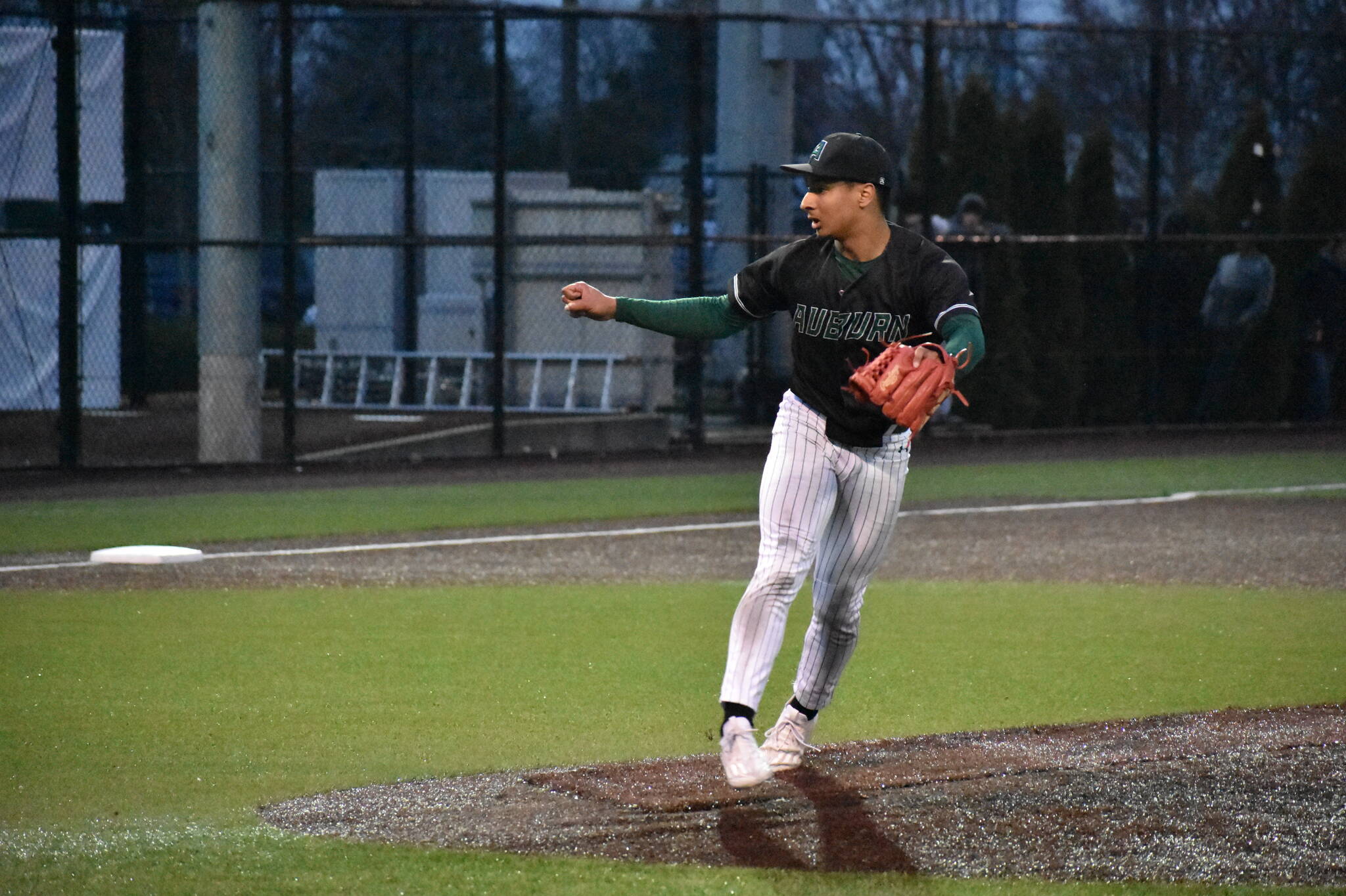 Amari Goodfellow on about to begin his K-strut on the mound against Riverside. Ben Ray / The Reporter