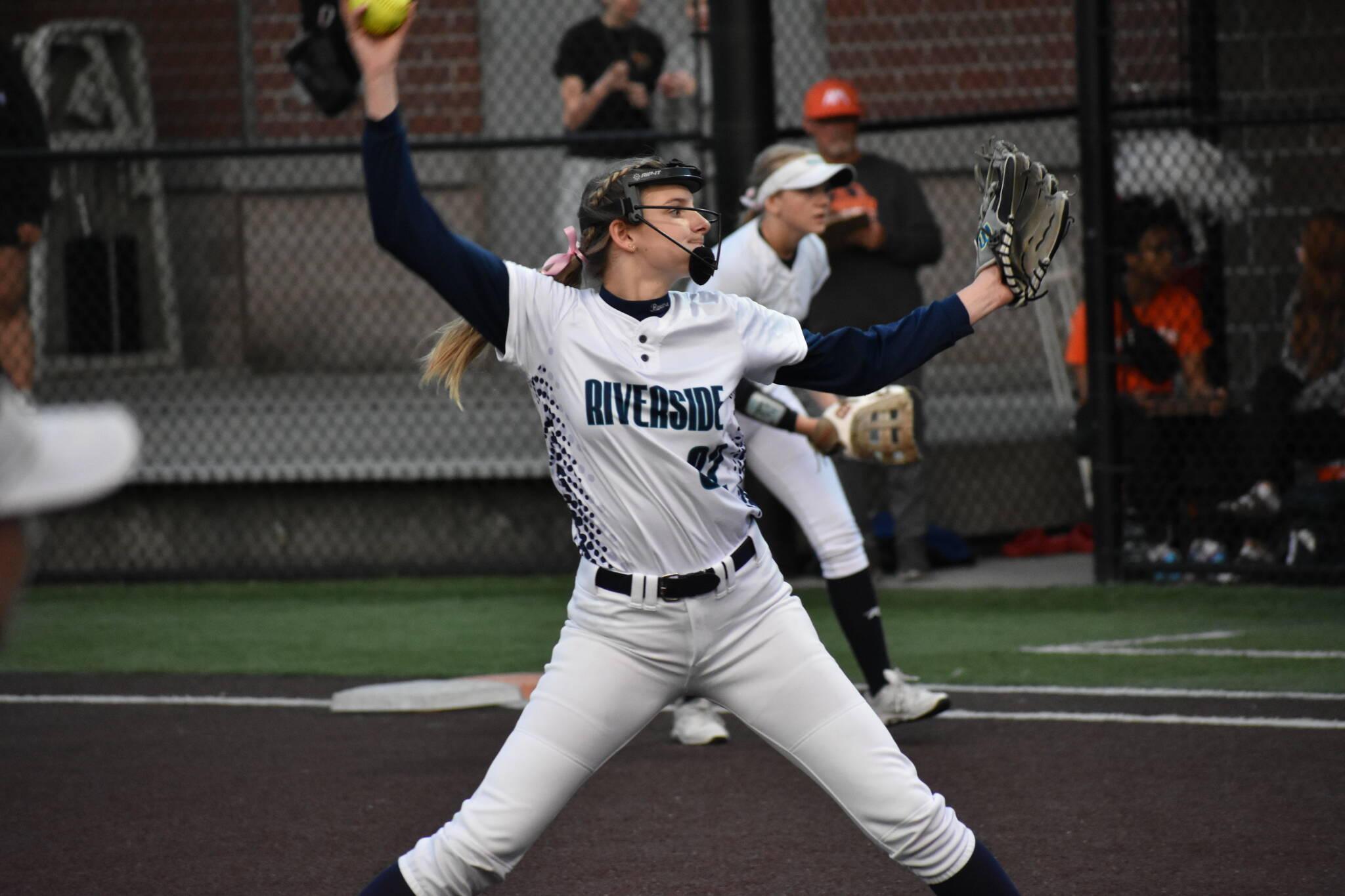 Auburn Riverside’s Danica Butler in the circle for the Ravens win. Ben Ray / The Reporter