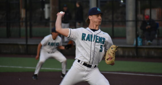 Ravens RHP Cole Foster dominates on the mound, striking out 12 in the first round. Ben Ray / The Reporter