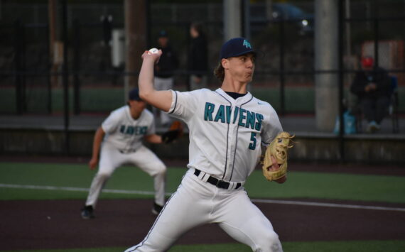 Ravens RHP Cole Foster dominates on the mound, striking out 12 in the first round. Ben Ray / The Reporter