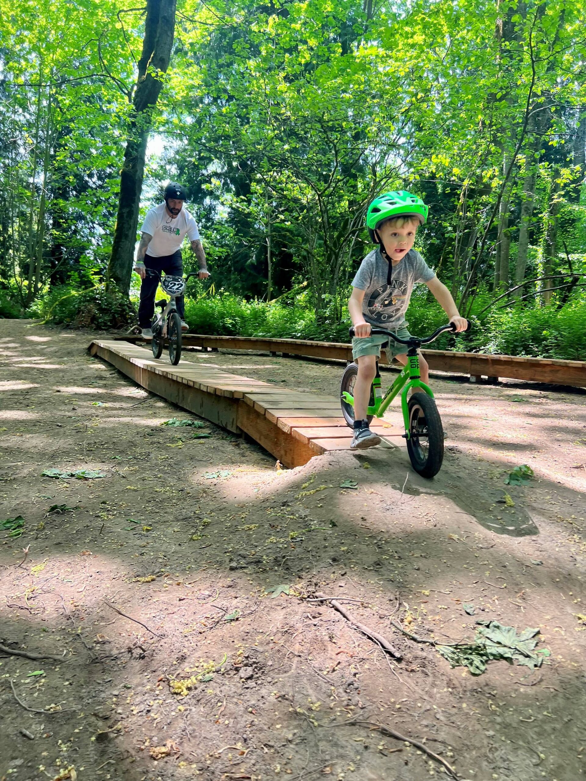 Photo courtesy of Auburn Parks, 
Arts and Recreation
A small boy samples a portion of the bike trail at Cedar Lanes Park in south Auburn.