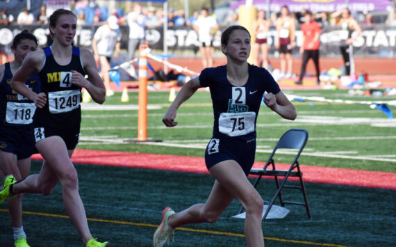 Julia Couch made her move and took home her second consecutive 800 meter state title. Ben Ray / The Reporter