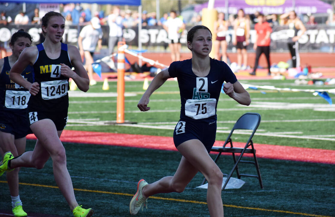 Julia Couch made her move and took home her second consecutive 800 meter state title. Ben Ray / The Reporter