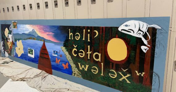 Photos courtesy of Auburn School District
Elisabeth Ronley, an art teacher at Auburn High School, secured a grant to paint a mural titled “We Are Alive and Strong” at the school. The mural includes many elements of Native American culture and history.