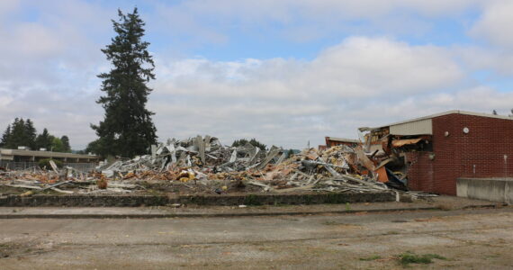 Final demolition began this month at the Olympic Middle School site, 839 21st St. SE, Auburn. (Courtesy photos)