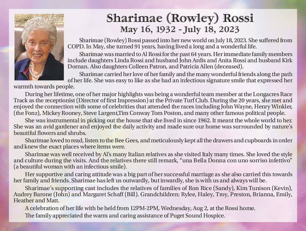 Sharimae (Rowley) Rossi | Obituary