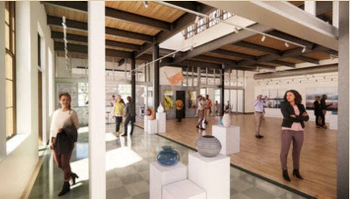 Courtesy Photo
An artist’s image of the first floor of the Postmark Center for the Arts, which will open at 20 Auburn Avenue after a 3-year-long renovation.
