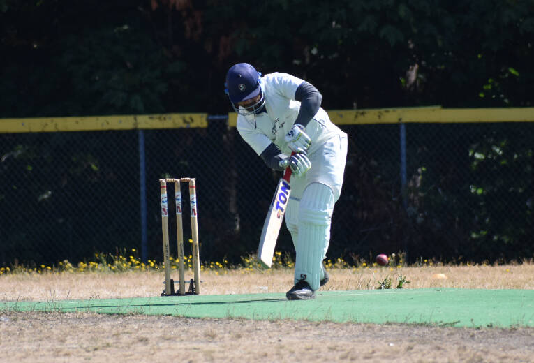 Arpit Bhagat up to bat for Mavericks at the Kent Cricket Ground. (Ben Ray/Sound Publishing)