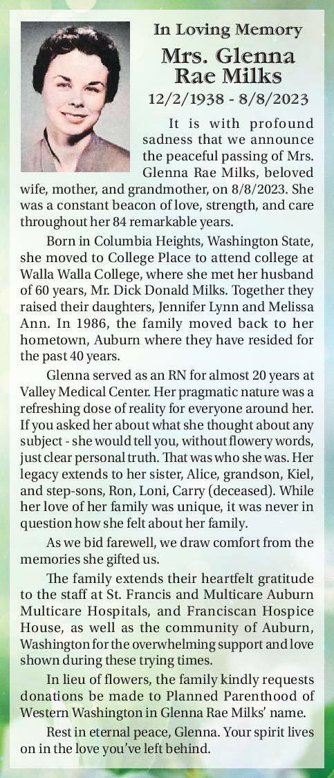 Glenna Rae Milks | Obituary