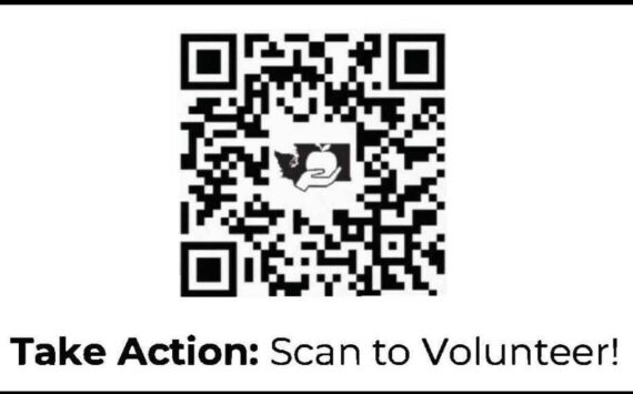 Scan QR code to sign-up and volunteer. (Courtesy of Northwest Harvest, Safeway, Washington Food Coalition, Vault89 Strategies, Seattle Seahawks, and KING 5)
