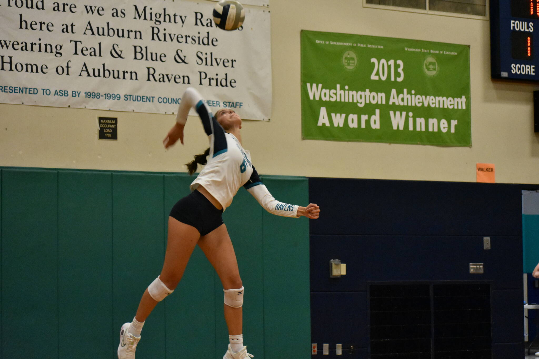 Senior Sophie Danielson serves to the Lions. Ben Ray / The Reporter