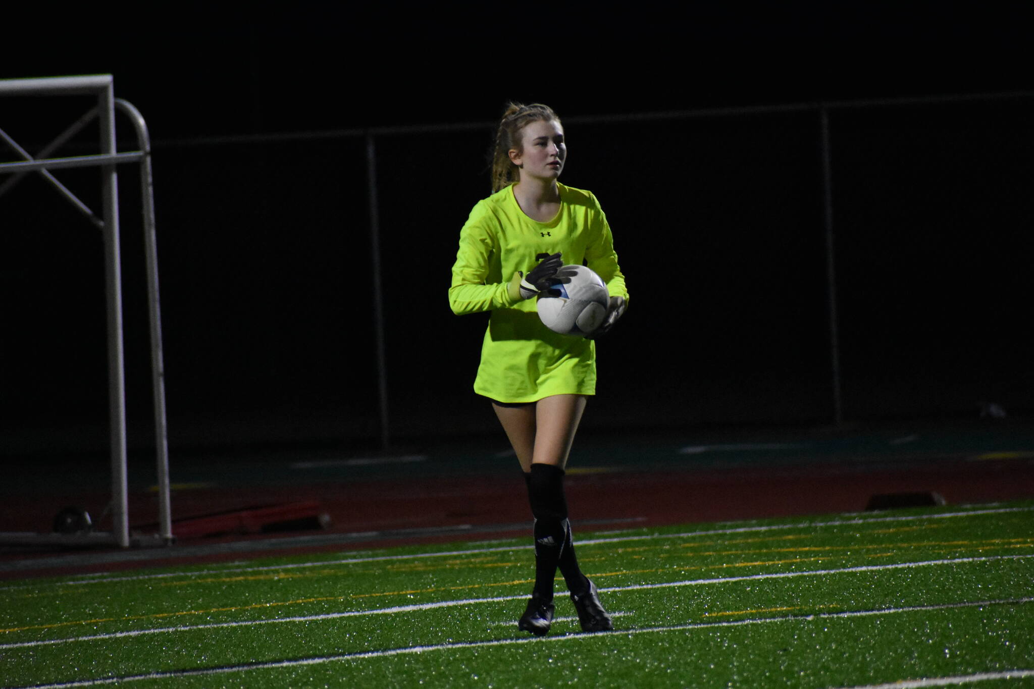 Trojan keeper looking for options down the field. Ben Ray / The Reporter