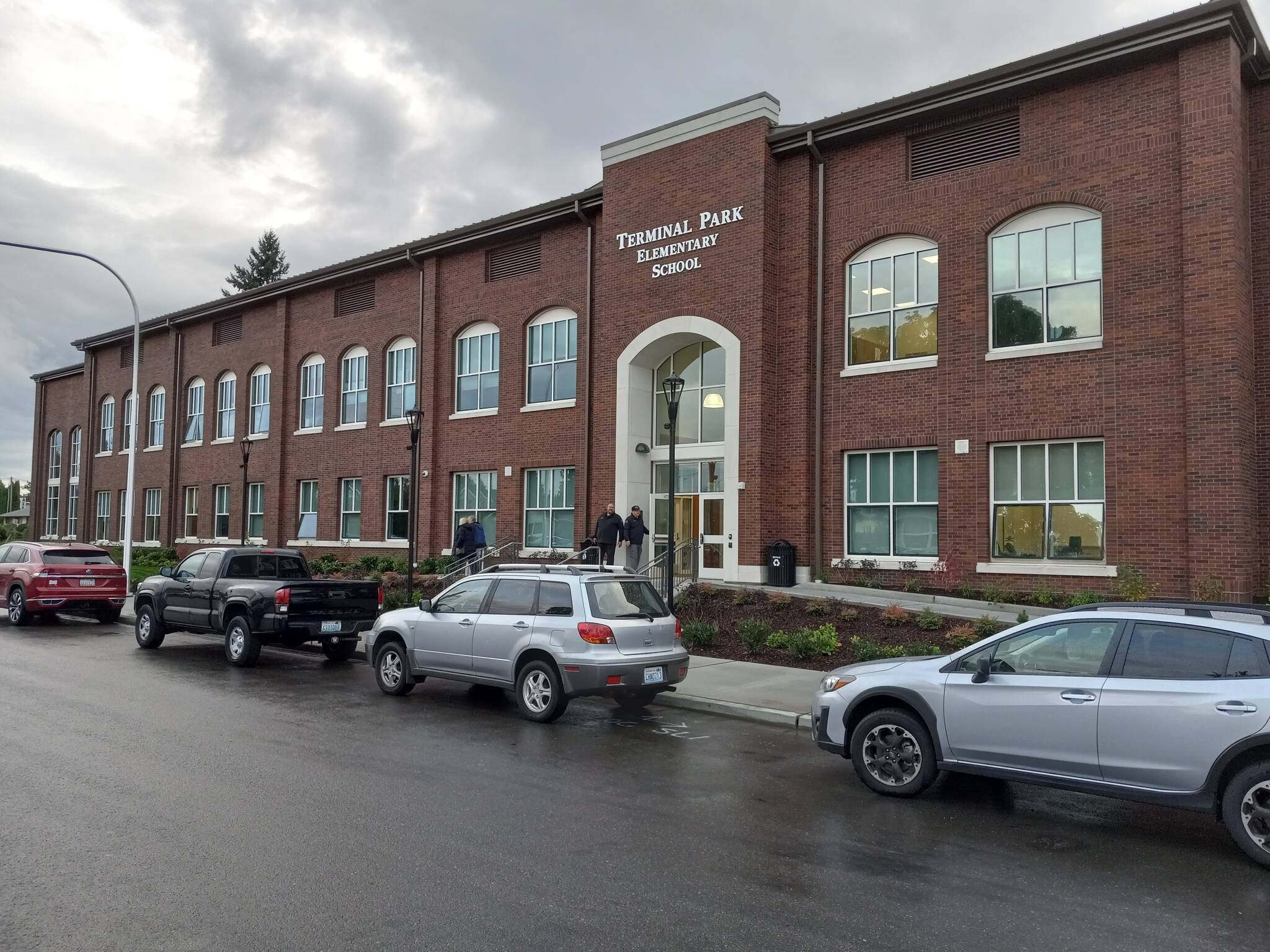 The exterior of the rebuilt Terminal Park Elementary School, 1101 D St. SE.