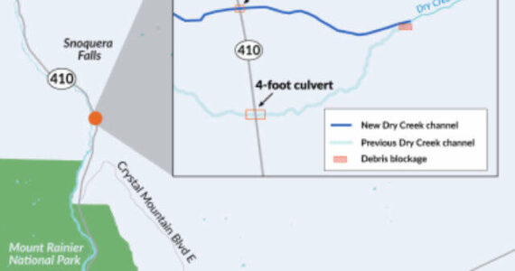 Image courtesy Washington State Department of Transportation
A map of where work on SR 410 will be limiting or closed to traffic these next three weeks.