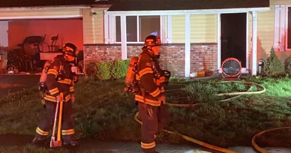 VRFA crews at the scene of a residential fire on the 1800 block of 22nd St NE. (Courtesy of the Valley Regional Fire Authority.)