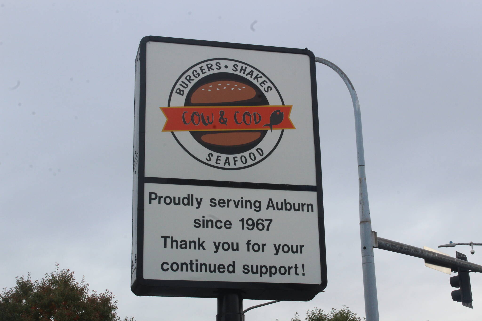 Cow & Cod near Downtown Auburn serves specialty hamburgers, fish and chips, crinkle French fries, milkshakes and more. Photo by Bailey Jo Josie/Sound Publishing.