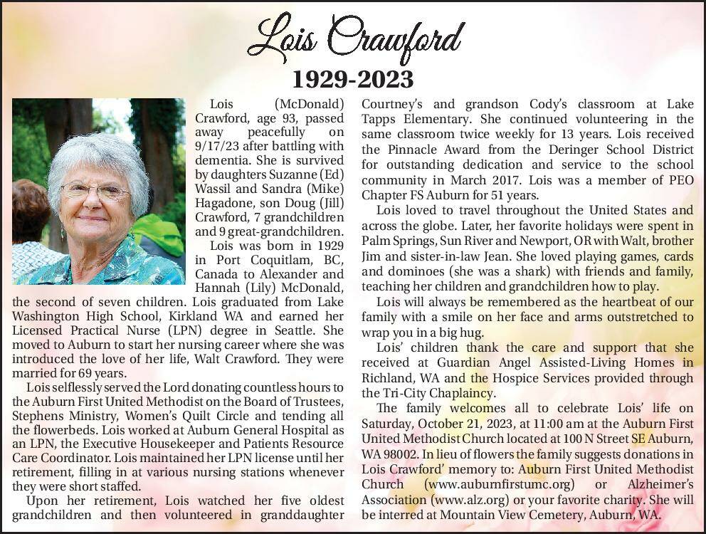 Lois Crawford | Obituary