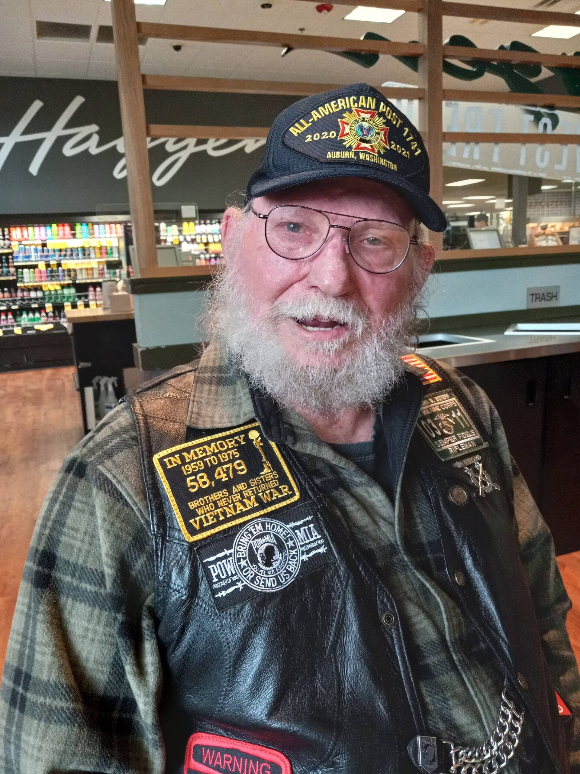 The Auburn community will honor veterans of all military services at Saturday’s Veterans Day Parade, among them former U.S. Marine John Boterf, pictured here. (Photo by Robert Whale, Auburn Reporter)