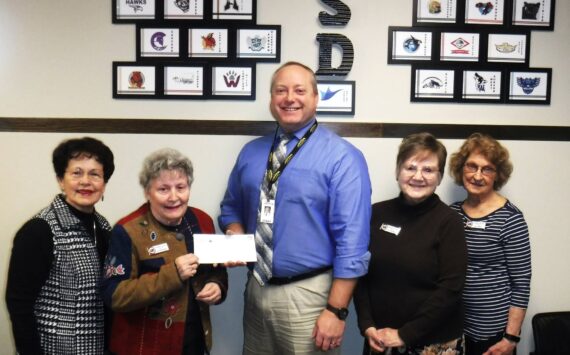 Pictured left to right: Sue Perez; Joan Morgenstern; Ryan Foster, Assistant Superintendent Auburn School District; Tina Underdahl; and Judy Dotson. (Courtesy photo)