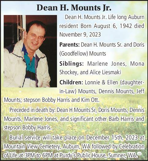 Dean H. Mounts Jr. | Obituary