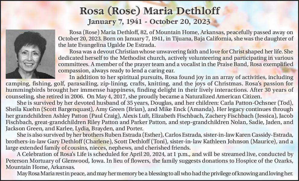 Rosa (Rose) Maria Dethloff | Obituary