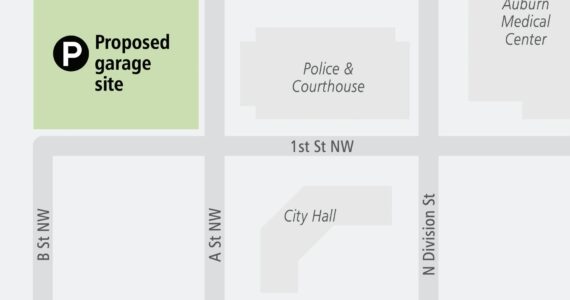 Courtesy image
Here is the location of Auburn’s second parking garage.