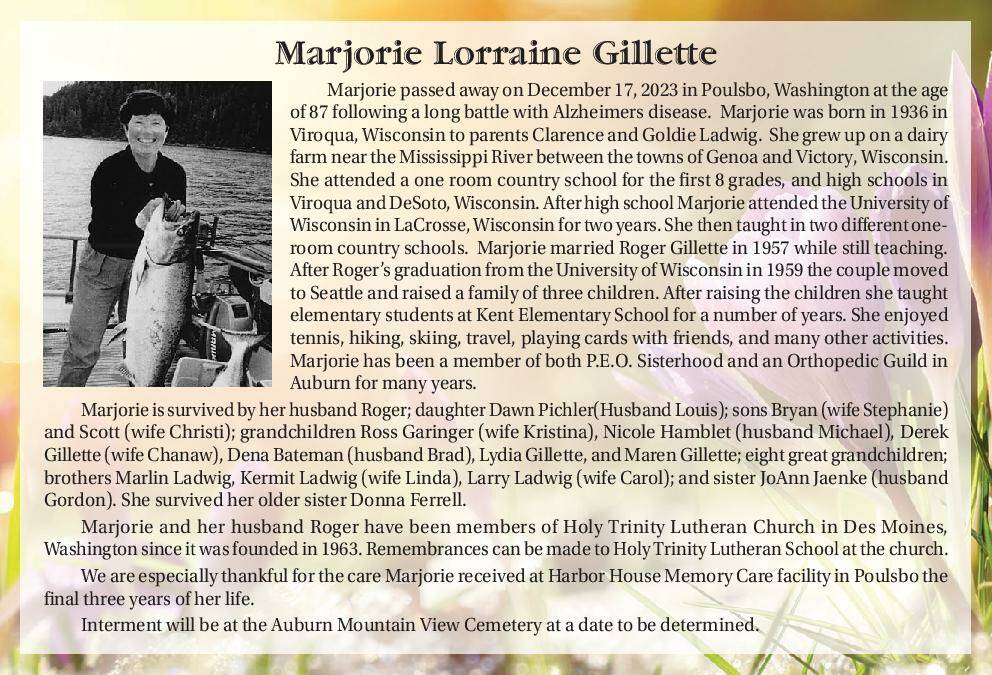Marjorie Lorraine Gillette | Obituary