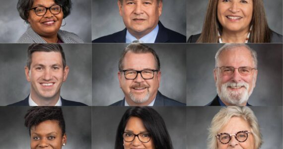 South King County legislators (left to right, top to bottom): Rep. Debra Entenman, Rep. Chris Stearns, Sen. Claudia Kauffman, Rep. Drew Stokesbary, Rep. Eric Robertson, Sen. Phil Fortunato, Rep. Jamila Taylor, Rep. Kristine Reeves, and Sen. Claire Wilson.