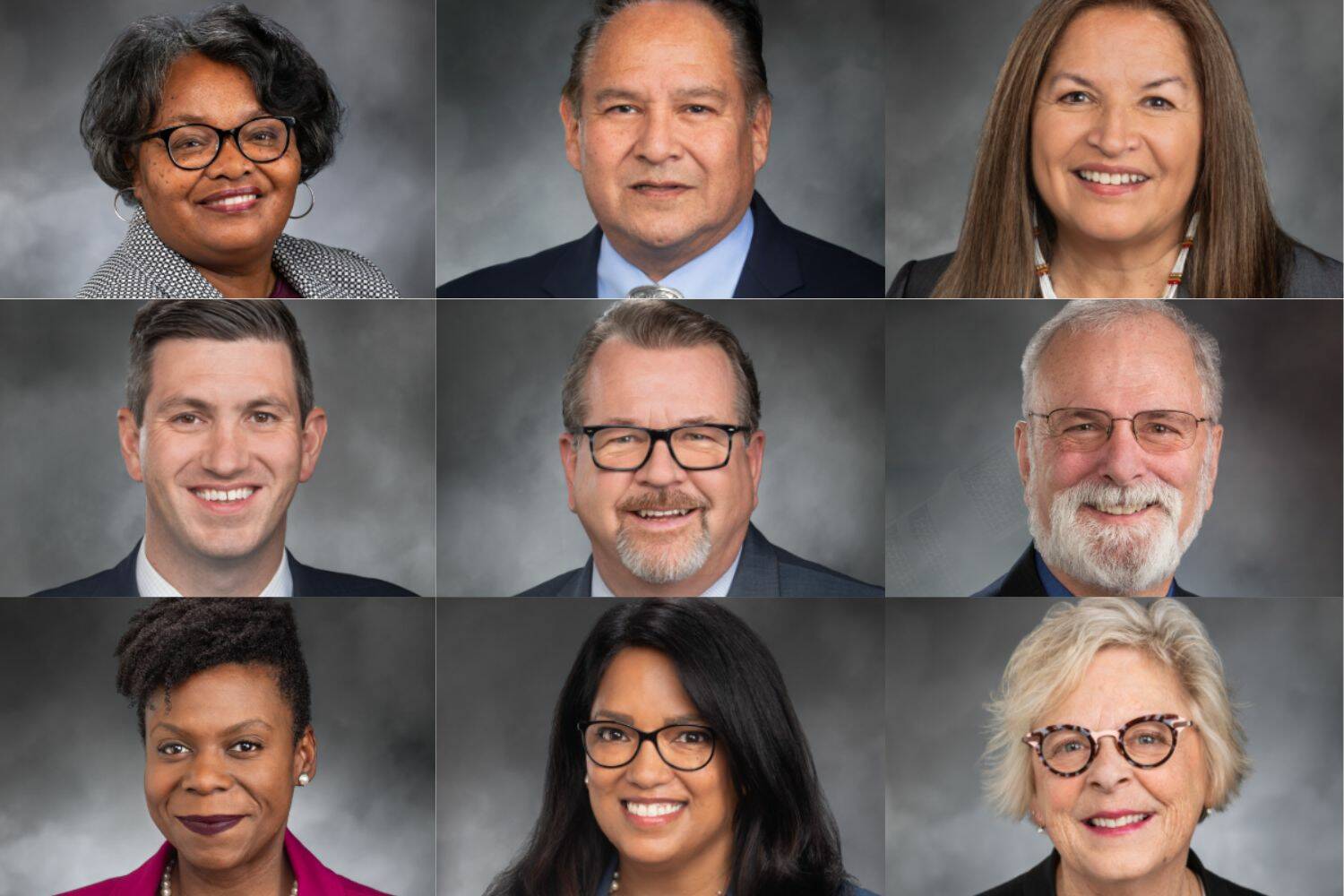 South King County legislators (left to right, top to bottom): Rep. Debra Entenman, Rep. Chris Stearns, Sen. Claudia Kauffman, Rep. Drew Stokesbary, Rep. Eric Robertson, Sen. Phil Fortunato, Rep. Jamila Taylor, Rep. Kristine Reeves, and Sen. Claire Wilson.