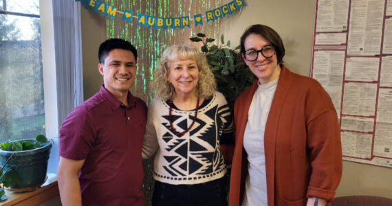 Interns Jonathan Liporada (left) and Ariel Richard (right) with Clinical Supervisor and Programs Manager, Deborah Mulein (center).