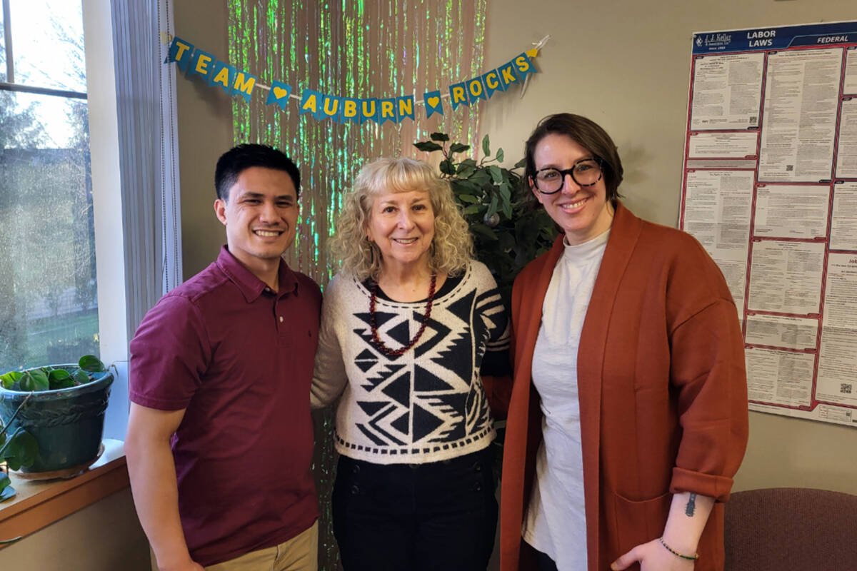 Interns Jonathan Liporada (left) and Ariel Richard (right) with Clinical Supervisor and Programs Manager, Deborah Mulein (center).