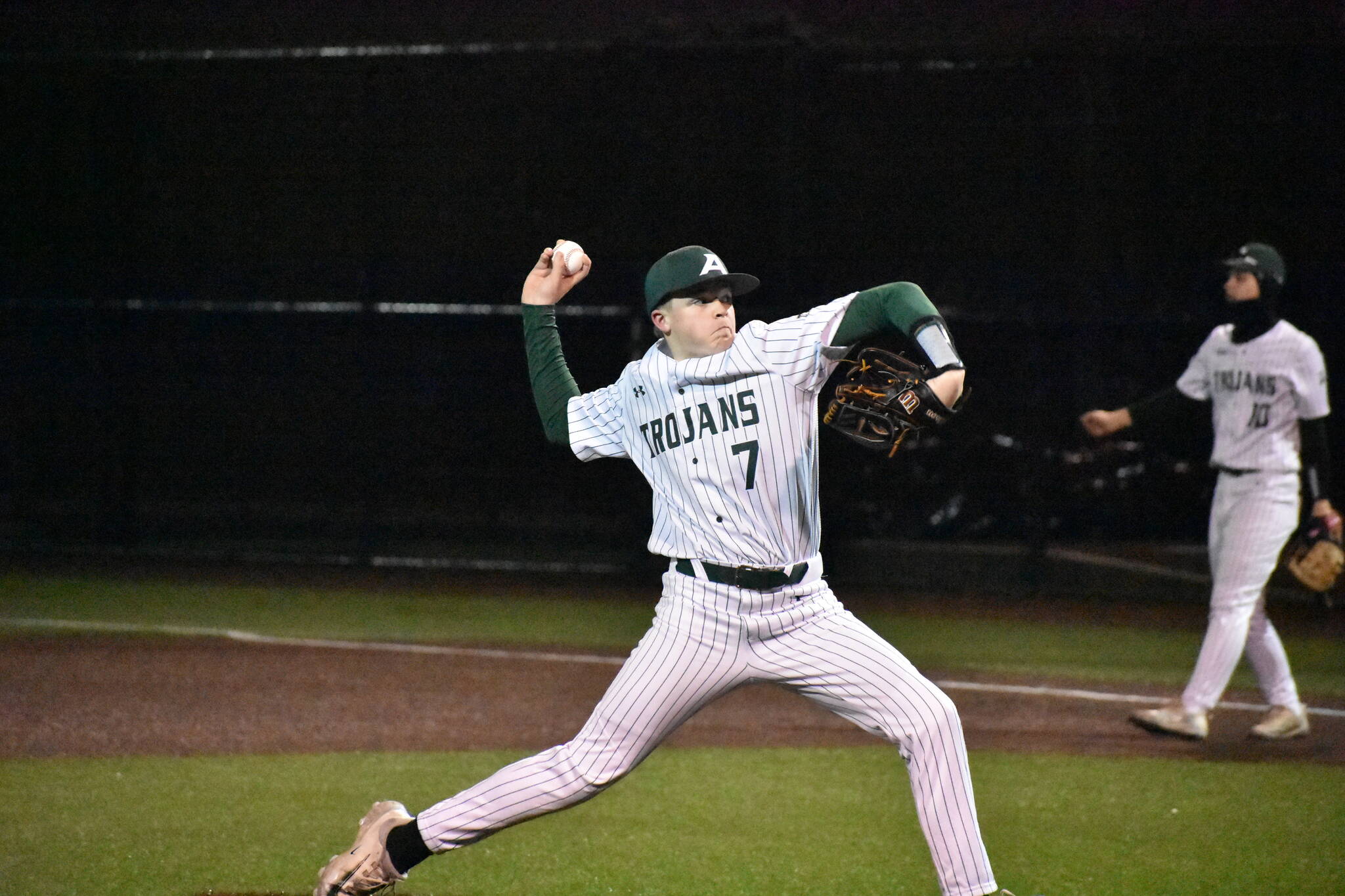 CJ Baxter threw two scoreless innings in the win over Decatur. Ben Ray / The Reporter