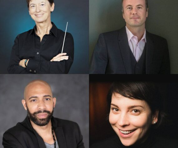 Pictured: Karen P. Thomas (by Redstone Photography), Wesley Schulz (by Rosemary Dai Ross), Susan Payne O’Brien (courtesy the artist), Damien Greter (by Rachel Hadiashar). Courtesy of Auburn Symphony Orchestra