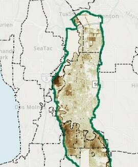 The Lower Green River Corridor is in danger of being swamped in a major flood. Image courtesy King County Flood Control District