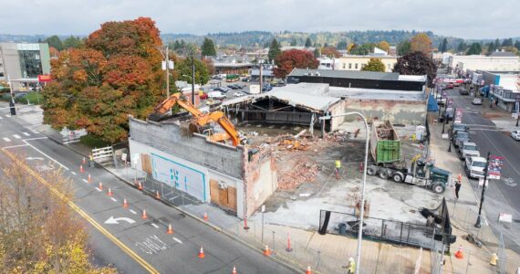 Demolition underway at the Auburn Avenue Theater site. Photo courtesy of City of Auburn
