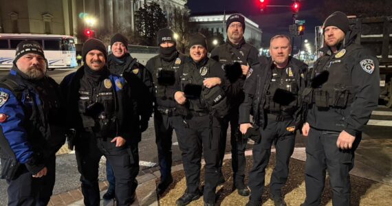 Officer Patrick Douglas, Officer Dillan Claire, Det. Derek Morse, Officer Joshua DeRoche, Det. Douglas Faini, Det. Jon Postawa, Cmdr. Shaun Feero, and Sgt. Joshua Matt. Courtesy photo.