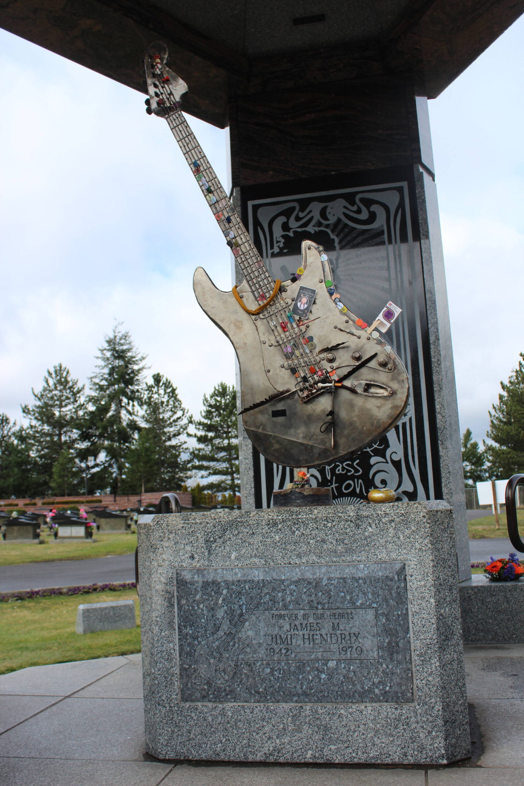 The grave of Jimi Hendrix at Greenwood Memorial Park in Renton. Photo by Bailey Jo Josie/Sound Publishing