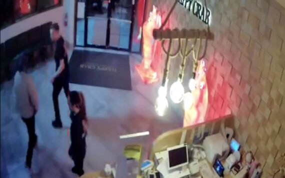 Austin Pickinpaugh trying to stall the suspect. Courtesy photo.