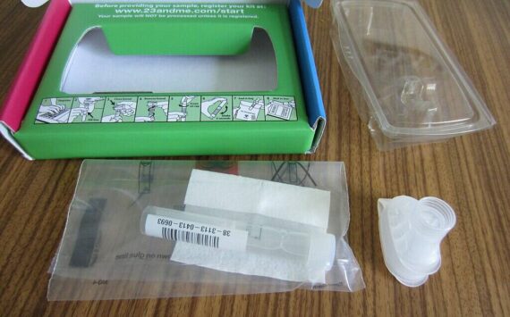A 23andMe 2013 genome testing kit. Photo courtesy of Wikipedia/Creative Commons