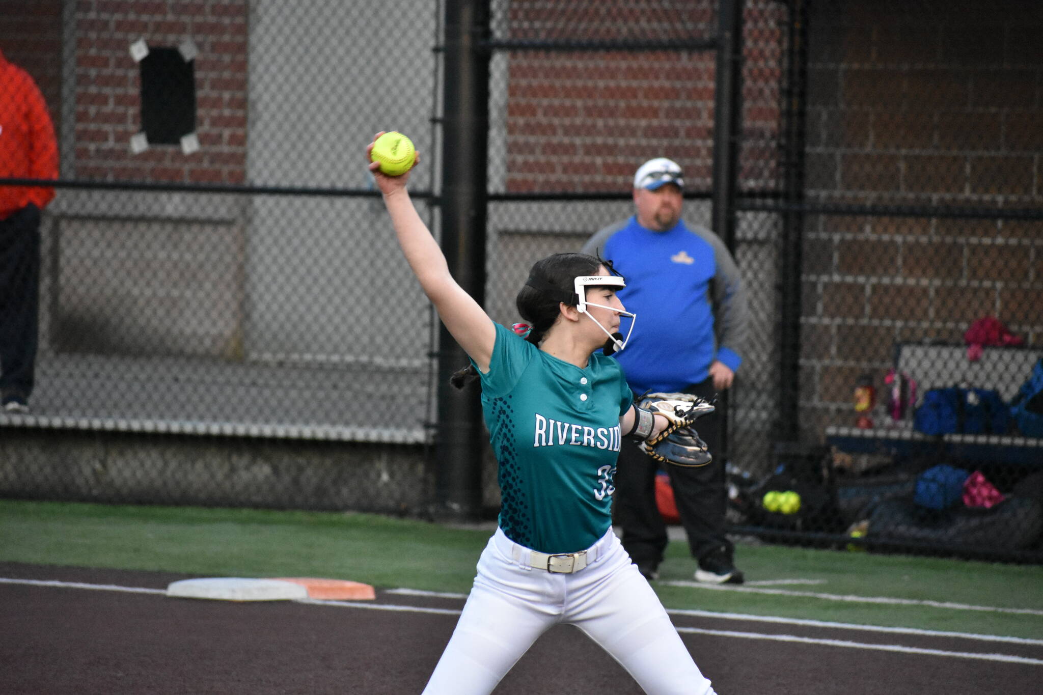 Raven starter Makenna Vircks in delivers a pitch in the circle for the Ravens. Ben Ray / The Reporter