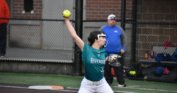 Raven starter Makenna Vircks in delivers a pitch in the circle for the Ravens. Ben Ray / The Reporter