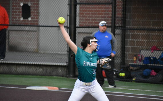 Raven starter Makenna Vircks in delivers a pitch in the circle for the Ravens. Ben Ray / The Reporter