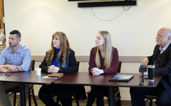 Panel speakers from the first Community Coffee Chat of 2024. Join Valley Cities on May 21 in Kent for the kickoff of their 2025 Coffee Chats series. Photo courtesy of Valley Cities.