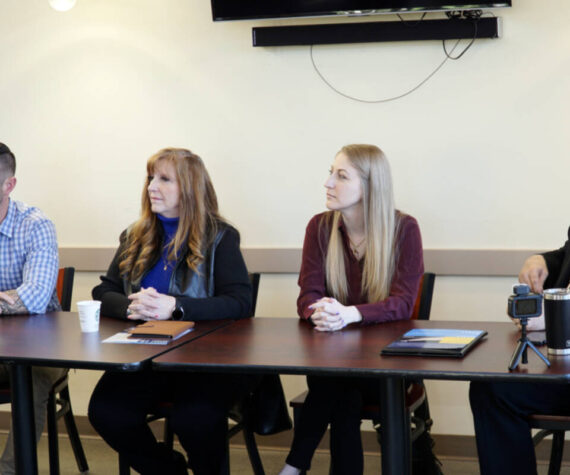 Panel speakers from the first Community Coffee Chat of 2024. Join Valley Cities on May 21 in Kent for the kickoff of their 2025 Coffee Chats series. Photo courtesy of Valley Cities.