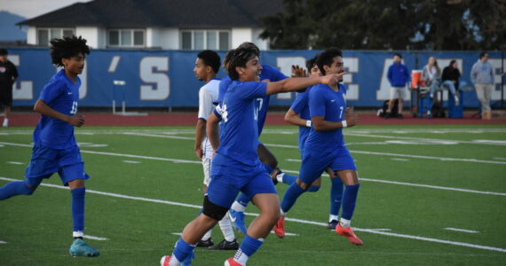 Edgar Soltero celebrates the game’s first goal. Ben Ray / The Reporter
