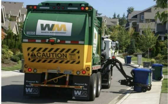 A Waste Management hauler on the job. Photo courtesy City of Auburn