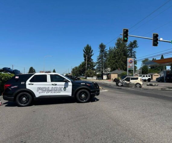 Photo of the crash. Photo courtesy of Auburn Police Department.