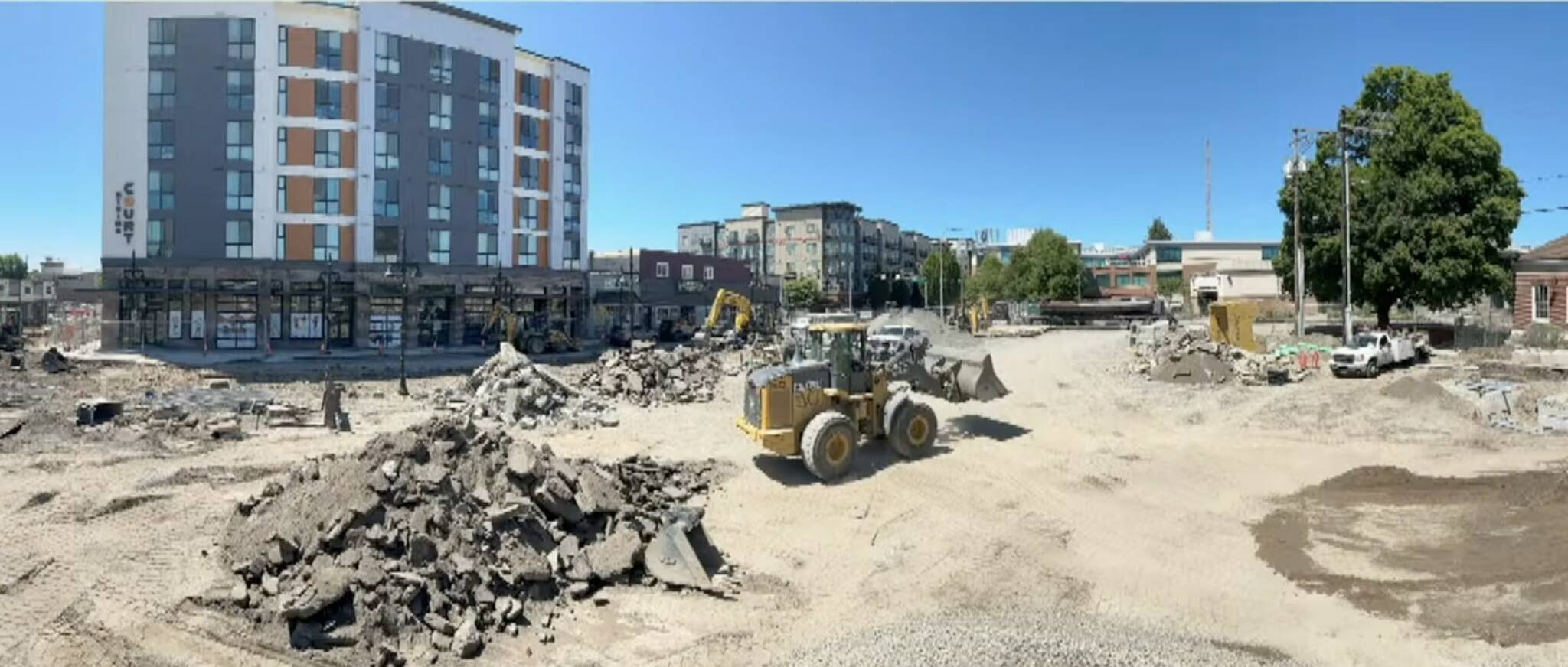 Downtown work as seen from the vicinity of the now demolished comic book store and site of the future downtown park. Courtesy photo, City of Auburn