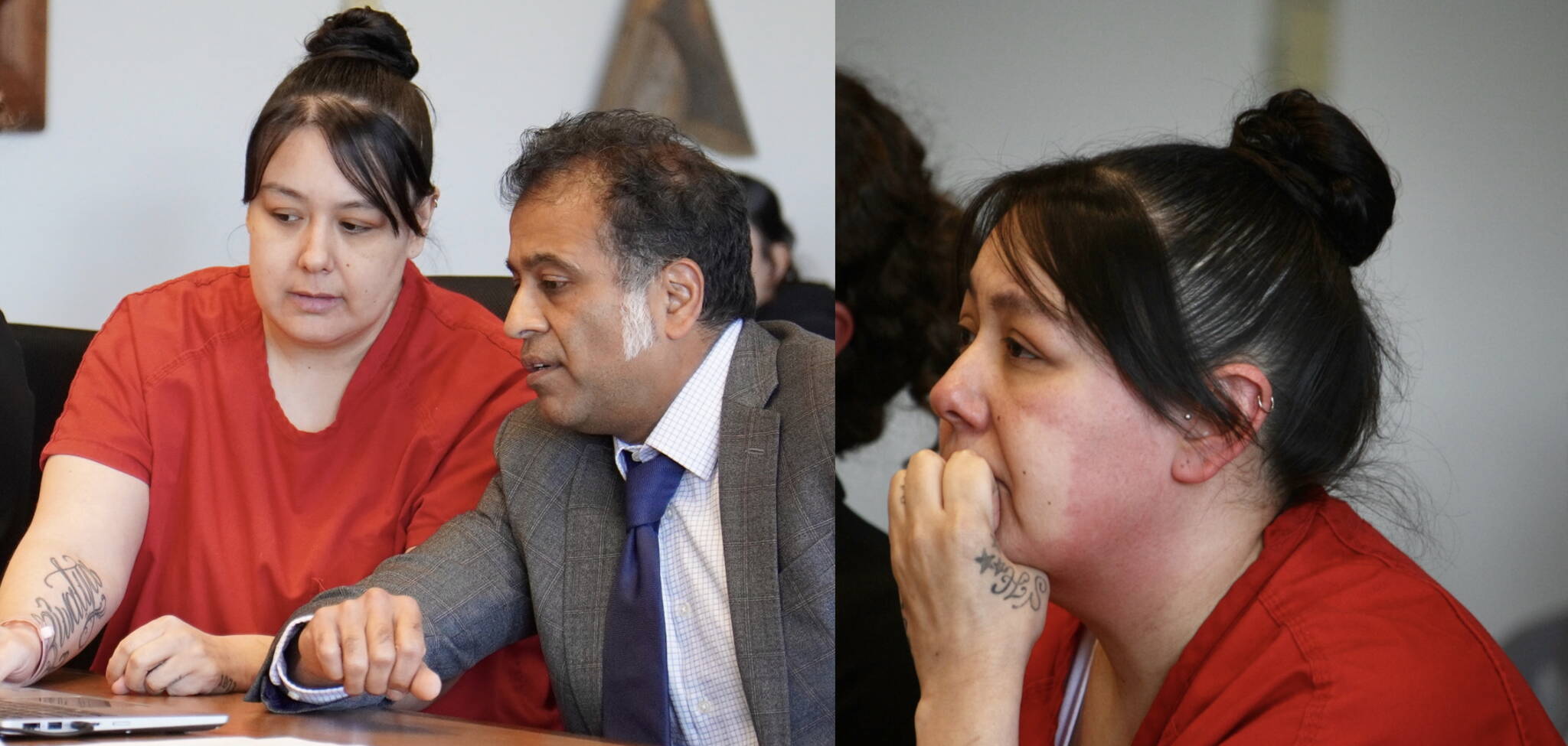 Savannah Hopper and her attorney Naresh Rajan during her sentencing hearing. Photo by Joshua Solorzano/Sound Publishing
